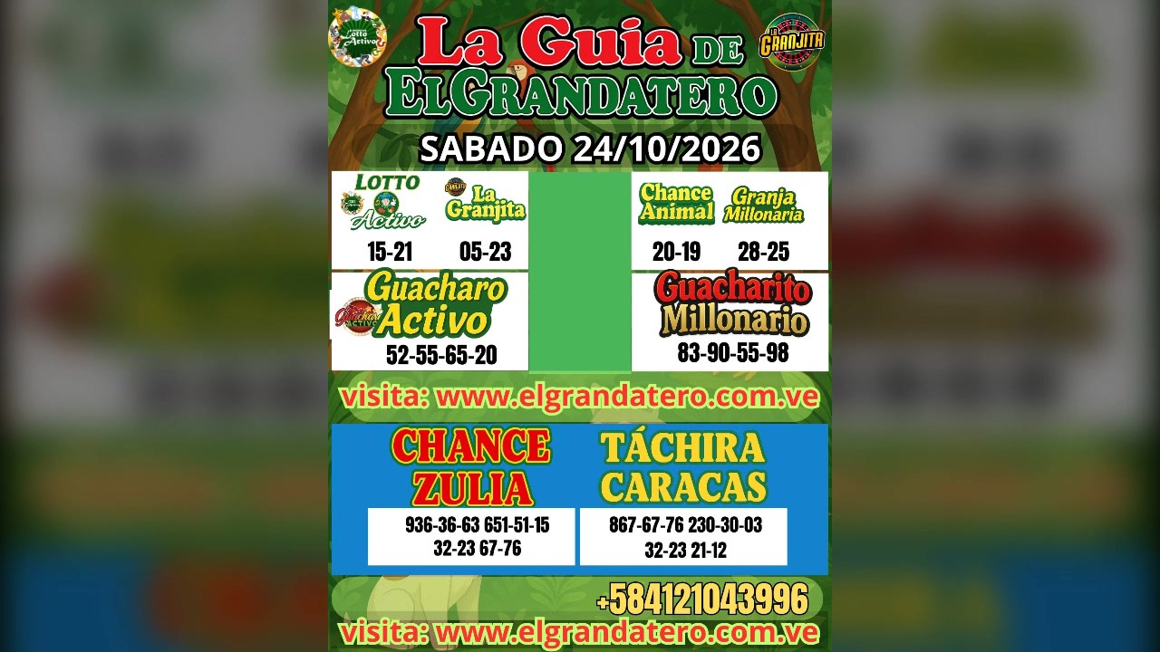Miniatura de SABADO 24/10/2026 AYER HUBO TRIPLE DIRECTO 578 ABIERTOS HOY CHANCE Y ZULIA SON CLAVES