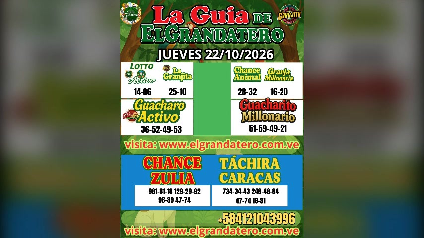 Miniatura de JUEVES 22/10/2026 HOY PROYECCIONES CLARAS A SEGUIR COBRANDO